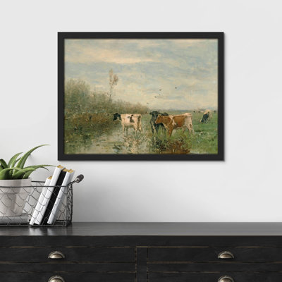 «Pastoral Cow Farm Field» sur papier