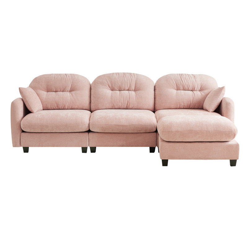Modular Sectional L Shaped Couch With Ottoman, Premium Chenille Fabric,Tufted Cushion Backrest Design,Ergonomic Design Easy Install