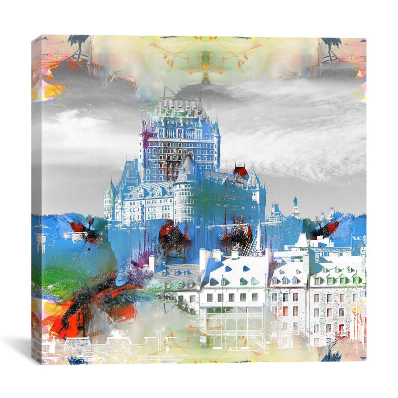 Frontenac Hotel - impression d'art graphique, H 26 po x l 26 po x p 1,5 po