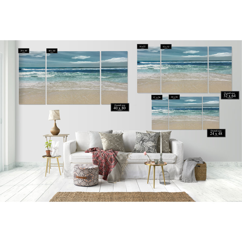 " Symphony Of The Sea " 3 - Pieces, 40" H x 80" W x 1.5" D