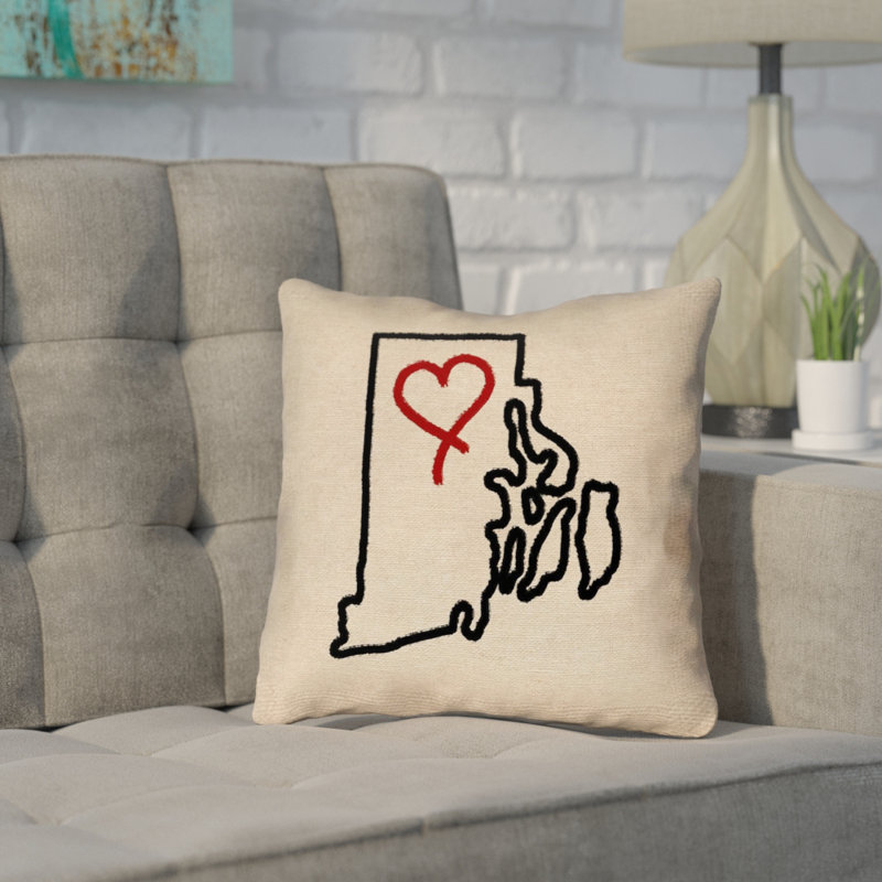 Housse de coussin Katelyn Smith Rhode Island Love, 14 po x 14 po, Sergé de coton, Housse
