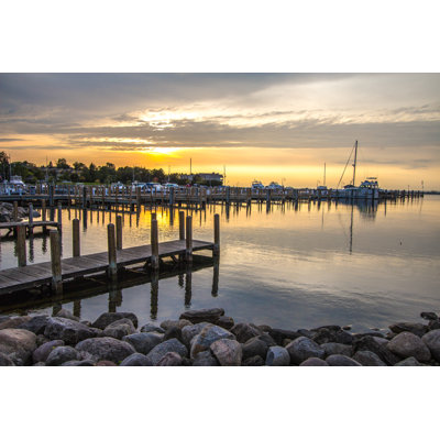 Coastal Marina Sunset - Wrapped Canvas Print