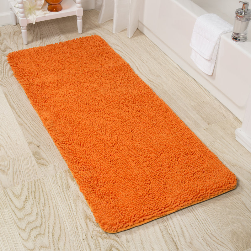 Tapis de bain en chenille 58 x 24 avec envers antidérapant - Mousse à mémoire de forme en chenille absorbante à velours épais