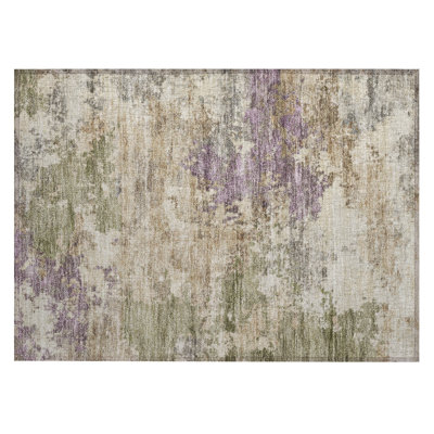 Machine Washable Indoor/Outdoor Xhevrie Beige Rug
