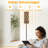  68.5" Standing Floor Lamp Brown leopard seamless fabric Dimmable Metal Pole Lamp with Linen Lampshade LED Bulb Included