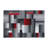 Abbie-May Red and Gray Modern Geometric Style Color Blocked Indoor Area Rug-725665764
