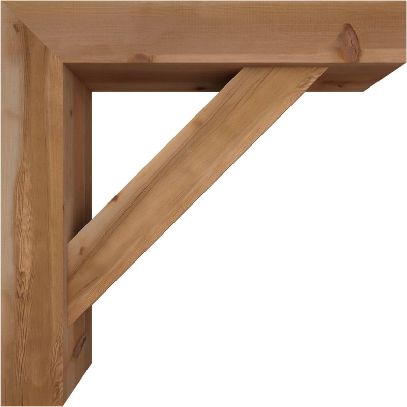Traditional Block Bracket w/ Offset Brace, 36 x 36, 7 1/2"W Western Red Cedar (Smooth)