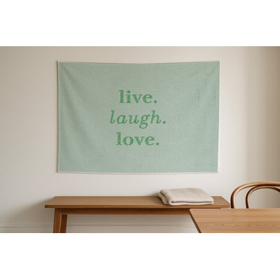 Live. Laugh. Love — Soft Watercolor Wash — Landscape Indoor Wall Tapestry