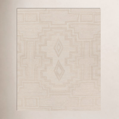 Murphie Light Gray Cream Hand-Woven Geometric Rug