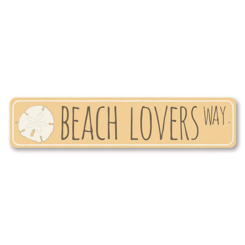 Panneau en aluminium personnalisé Beach Lovers Way, H 4 po x l 18 po x P 0,04 po