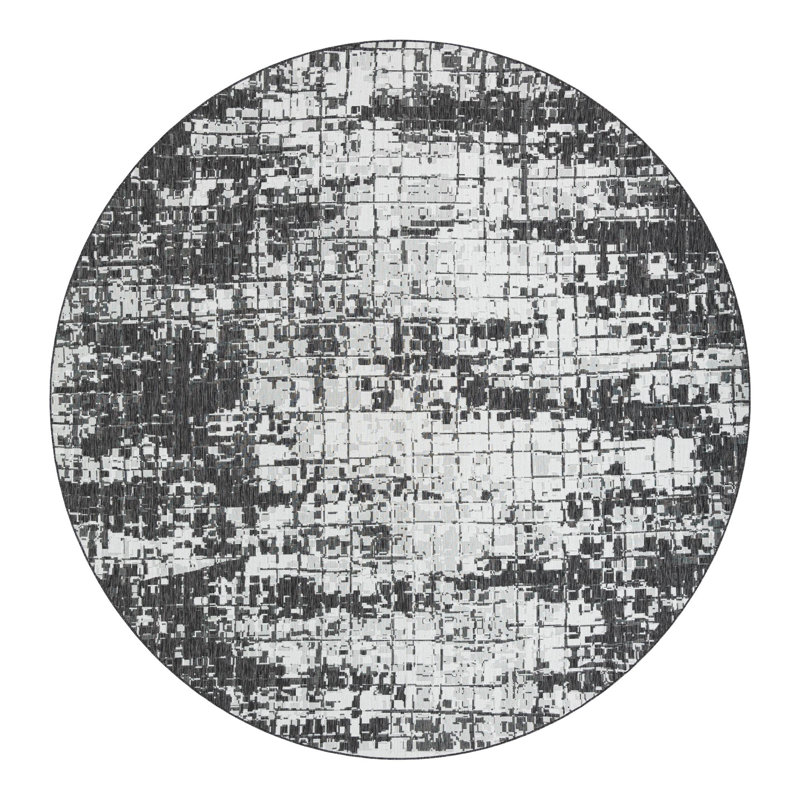 Tapis intérieur / extérieur d'extérieur moderne, Rond 12 pi