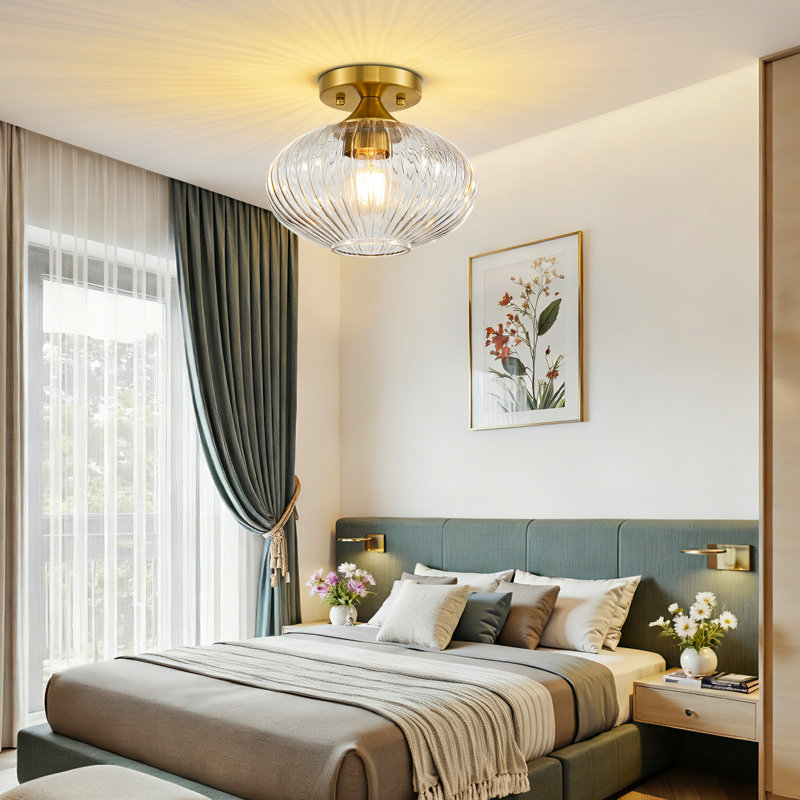 Glass Semi Flush Mount