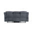 Fauteuil inclinable confortable en velours avec rangement caché et inclinable à deux tons de gris, table rabattable, 3 places, et détails capitonnés élégants-882374852