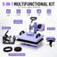 Presse à chaleur 5 en 1 pour t-shirts Presse à chaleur numérique pivotante combinée 12 "x 15" Presse à chemises rotative à 360 degrés Sublimation-132519283