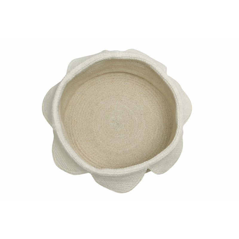 Ivory and Natural Cotton Cord Petal Basket