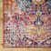Charleston Power Loom White/Orange/Dark Blue Rug