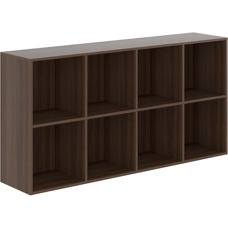 Hokku Designs Shoe Rack, 8 Compartment Open Storage Display Shoes Organizer FSSR017, Walnut