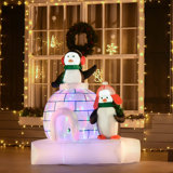5 Ft Lighted Christmas Inflatables Outdoor Decorations Penguins With A Scarf And Lgloo