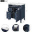 Meuble-lavabo de 30 po avec lavabo, armoire bleue moderne 2 tiroirs et lavabo de rangement efficace-840979586