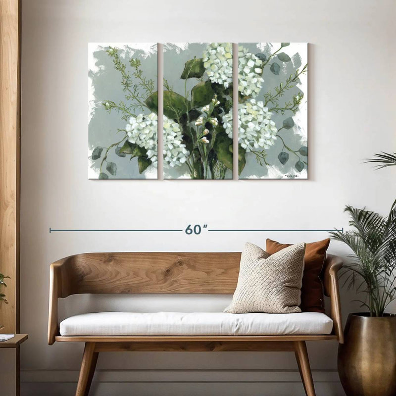 Harnek Hydrangeas In White, 28" H x 45" W