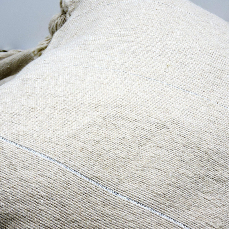 Square Indoor/Outdoor Pillow Cover, Beige/Silver