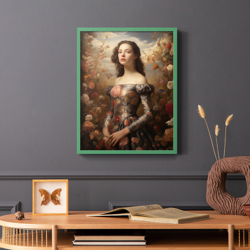 WOMEN Series DV - reproduction encadrée de qualité supérieure - prête à être accrochée - aucun clou requis, Vert
