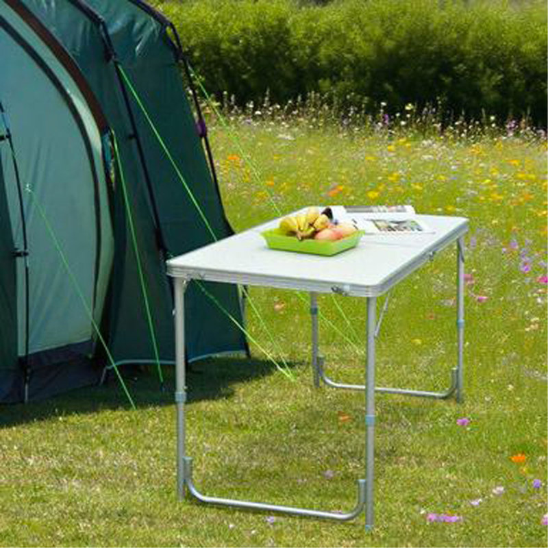 Table de camping pliante portative en aluminium facile à nettoyer
