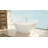 DreamLine Prospero 69 in. L x 32 1/2 in. W x 27 in. H Acrylic Double Slipper Freestanding Tub, Brushed Brass-118166374