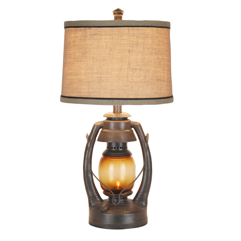 Lampe de table antique 26 po Ruffner, Brun