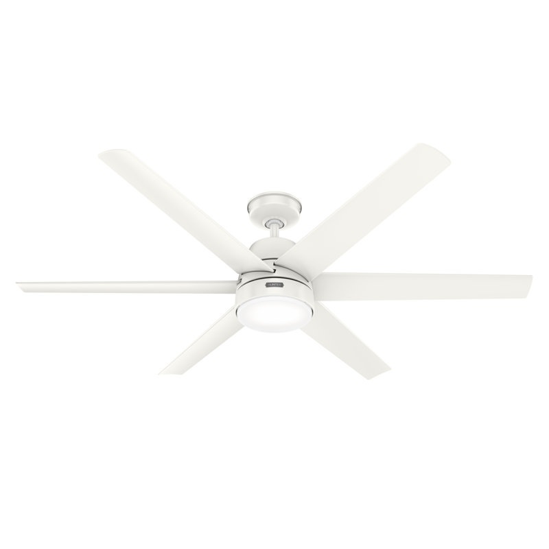 60" Skysail 6 - Blade Wet Rated Ceiling Fan With Lights, Fresh White