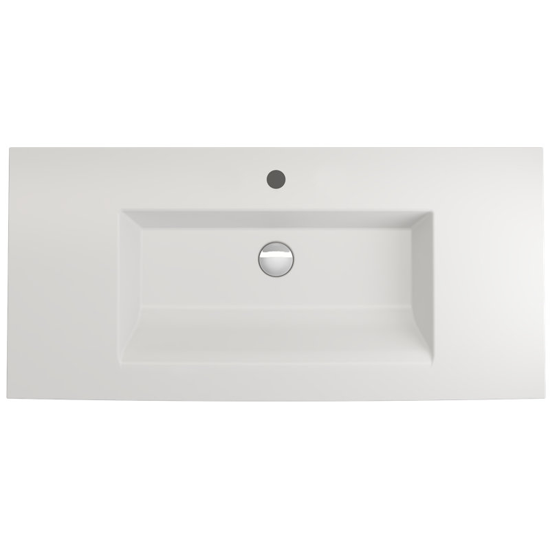 Ravenna Bathroom Sink, Matte White, 8" Widespread