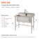 TRINITY EcoStorage 41.7 in. W x 24 in. D NSF Stainless Steel Utility Sink w/ Pull out Faucet