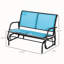 Banc à bascule d'extérieur 2 places avec toile confortable et structure en acier durable pour terrasse et jardin