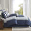 Édredon 8 pièces - très grand, bleu marine, édredon, broderie gracieuse brodée, chambre-118754015-118754014
