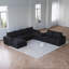 Canapé modulaire en L en velours côtelé avec chaises doubles et trois coussins-709917728