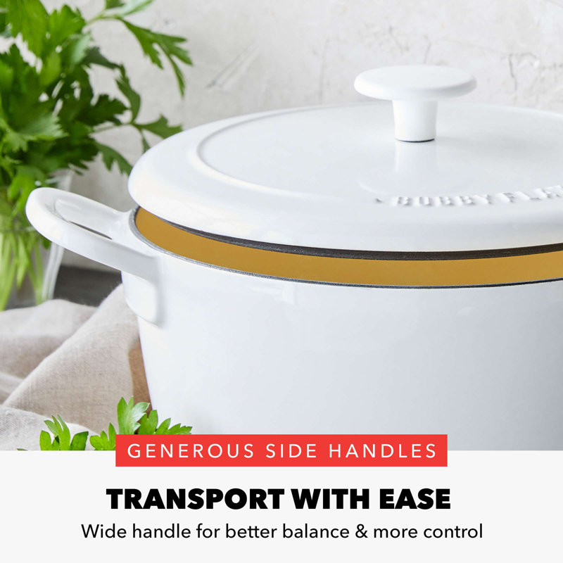 Bobby Flay By GreenPan 5.5QT Enameled Cast Iron Dutch Oven, Cream