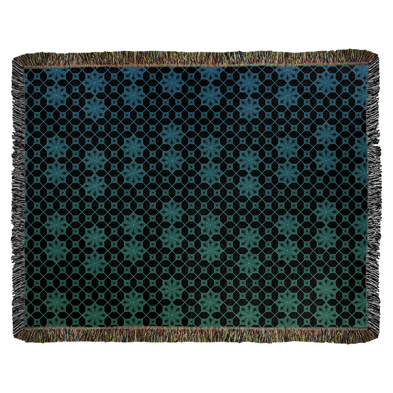 Couverture tissée Katelyn Elizabeth, L 37 po x L 52 po, Vert / bleu