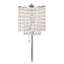 Lampe de table 20,25 po en métal argenté avec abat-jour en cristal et interrupteur à tirette