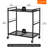 Computer Tower Stand, Metal Double Layer Mobile CPU Stand Cart With Casters, Black