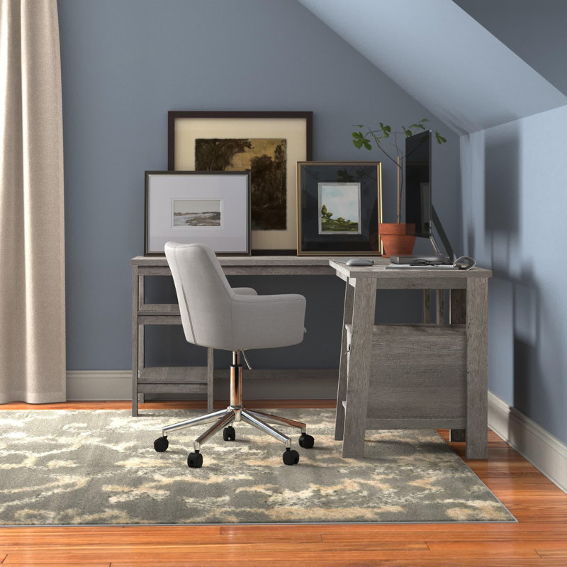 L-Shaped Computer Desk, Mystic Oak