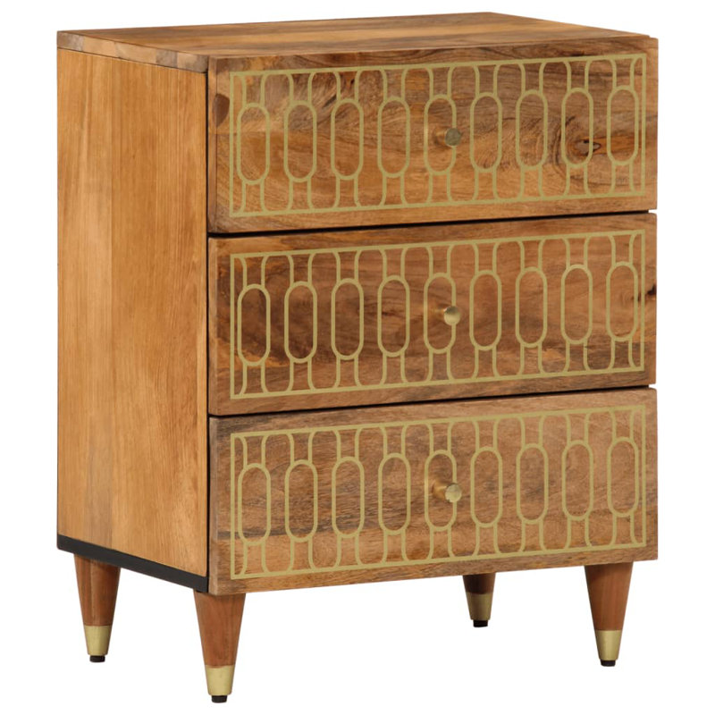 50 cm W Bedside Table, Brown