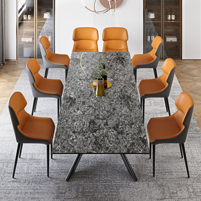 Ensemble de table de salle à manger 9 pièces Glam
