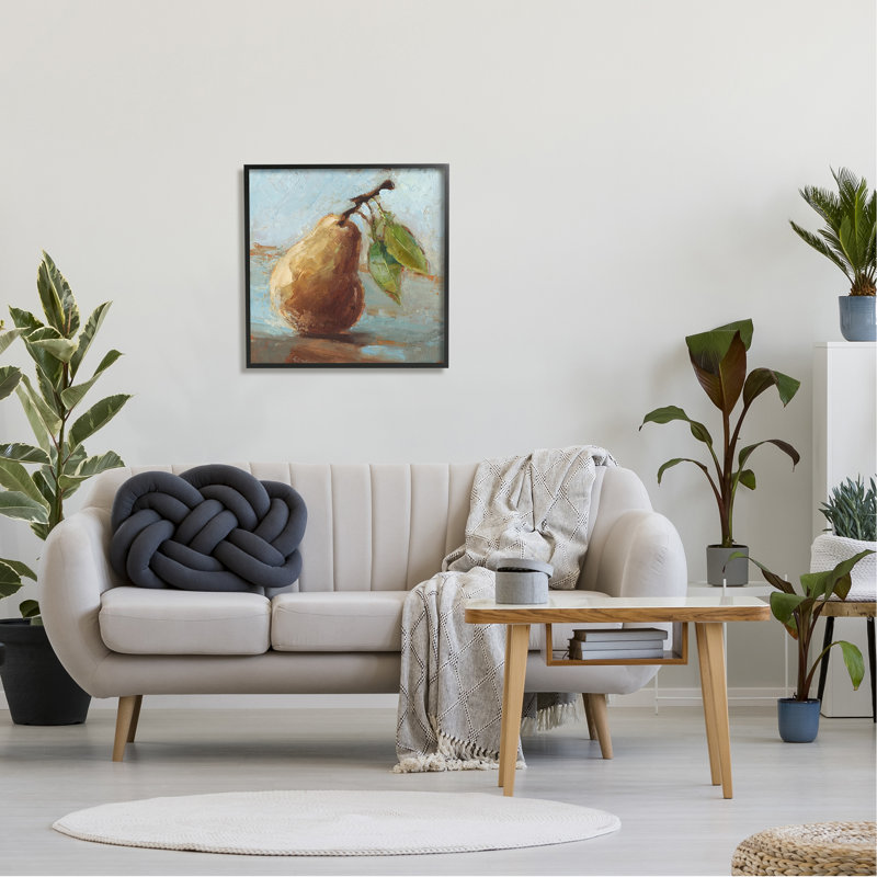 «Pear Fruit Kitchen», peinture sur bois par Ethan Harper, peinture, Giclée encadrée noir minuit, H 24 po x l 24 po x P 1,5 po