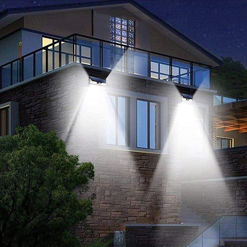 12" Solar-Powered Outdoor Wall Light with Motion Sensor 6000K