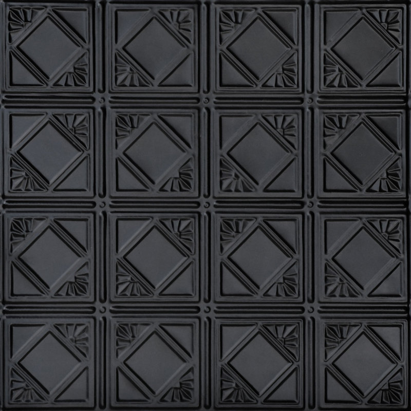 Carnivale 2 Ft. x 2 Ft. Nail-Up Tin Ceiling Tile, Black