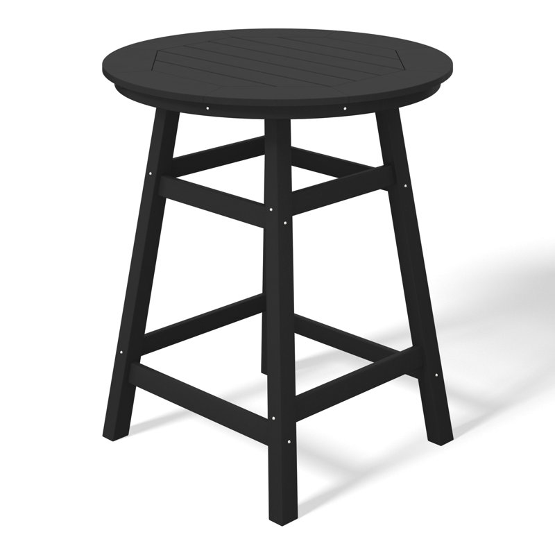 Table de bar d'extérieur ronde 34,9 po Laguna, Noir