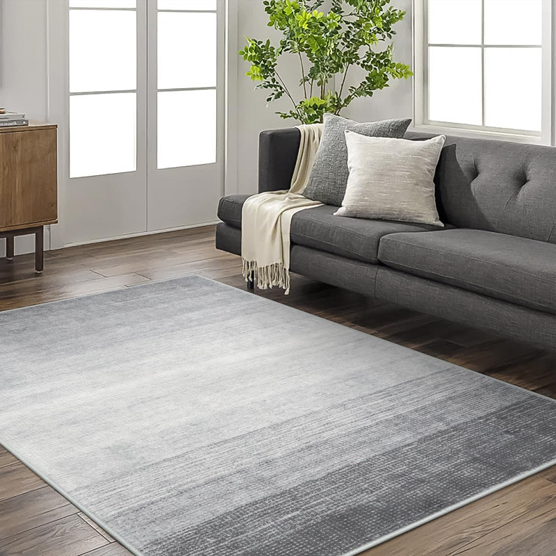 Abstract Ombre Plush Area Rug – Soft Gradient Accent with Non-Slip Backing, Rectangle 5' x 7'
