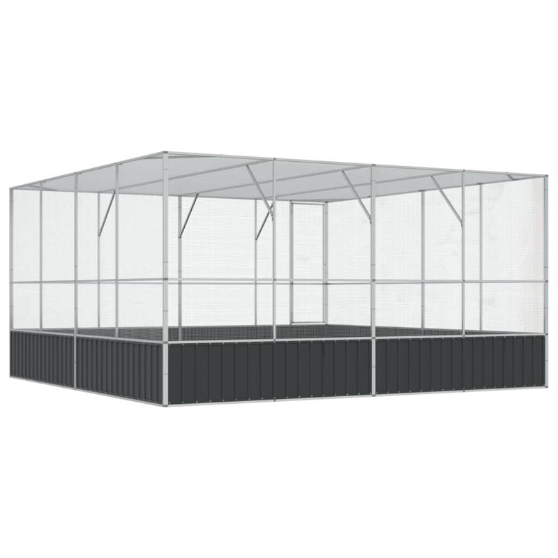 Grande volière durable en acier galvanisé vidaXL, H 83,5 po x l 164,6 po x P 163 po