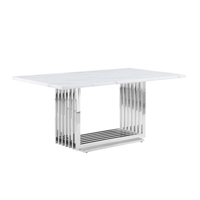 Keera White Marble Dining Table