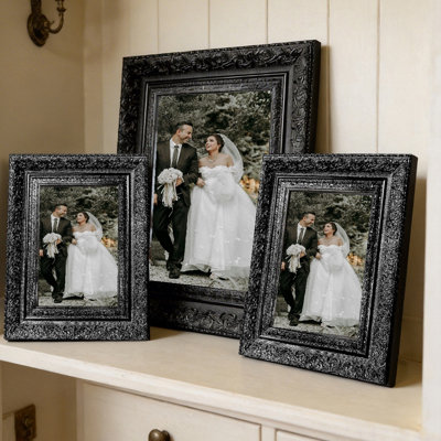 Black 3 PCS Cozy Picture Frame for 8" x 10" Photos and Everyday Photo Display
